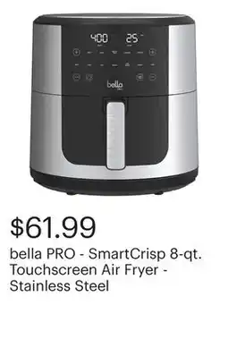 Best Buy bella PRO - SmartCrisp 8-qt. Touchscreen Air Fryer - Stainless Steel offer