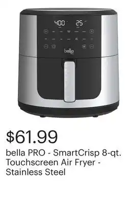 Best Buy bella PRO - SmartCrisp 8-qt. Touchscreen Air Fryer - Stainless Steel offer