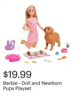 Best Buy Barbie - Doll and Newborn Pups Playset offer