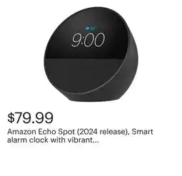 Best Buy Amazon Echo Spot (2024 release), Smart alarm clock with vibrant sound and Alexa - Black offer
