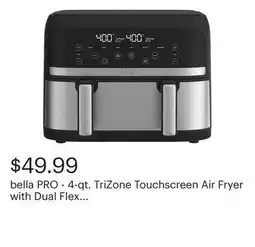 Best Buy bella PRO - 4-qt. TriZone Touchscreen Air Fryer with Dual Flex Basket - Stainless Steel offer