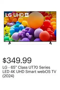 Best Buy LG - 65 Class UT70 Series LED 4K UHD Smart webOS TV (2024) offer