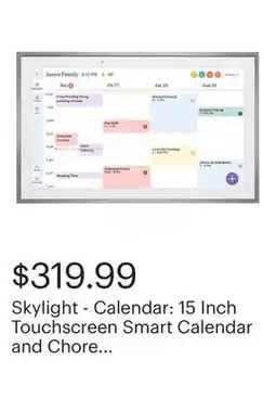 Best Buy Skylight - Calendar: 15 Inch Touchscreen Smart Calendar and Chore Chart - Silver offer