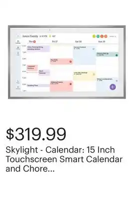 Best Buy Skylight - Calendar: 15 Inch Touchscreen Smart Calendar and Chore Chart - Silver offer