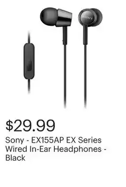 Best Buy Sony - EX155AP EX Series Wired In-Ear Headphones - Black offer