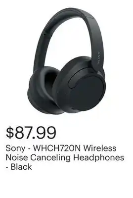 Best Buy Sony - WHCH720N Wireless Noise Canceling Headphones - Black offer