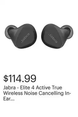 Best Buy Jabra - Elite 4 Active True Wireless Noise Cancelling In-Ear Headphones - Black offer