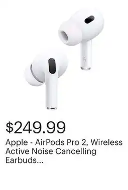 Best Buy Apple - AirPods Pro 2, Wireless Active Noise Cancelling Earbuds with Hearing Aid Feature - White offer