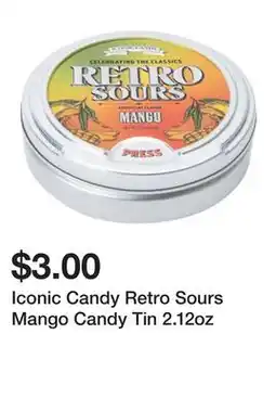 Five Below Iconic Candy Retro Sours Mango Candy Tin 2.12oz offer