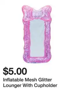 Five Below Inflatable Mesh Glitter Lounger With Cupholder offer