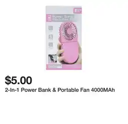 Five Below 2-In-1 Power Bank & Portable Fan 4000MAh offer