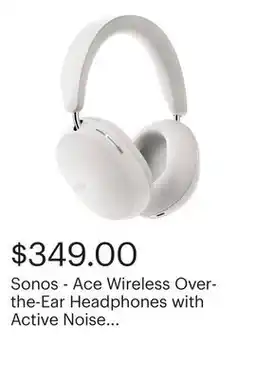 Best Buy Sonos - Ace Wireless Over-the-Ear Headphones with Active Noise Cancellation (Each) - Soft White offer