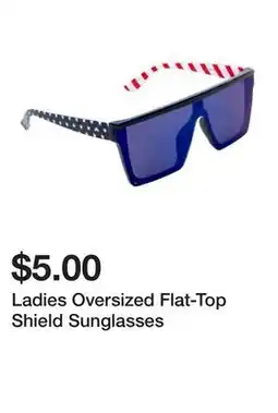 Five Below Ladies Oversized Flat-Top Shield Sunglasses offer