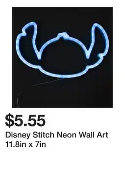 Five Below Disney Stitch Neon Wall Art 11.8in x 7in offer
