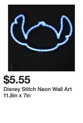 Five Below Disney Stitch Neon Wall Art 11.8in x 7in offer