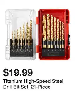 Harbor Freight Tools Titanium High-Speed Steel Drill Bit Set, 21-Piece offer