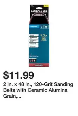 Harbor Freight Tools 2 in. x 48 in., 120-Grit Sanding Belts with Ceramic Alumina Grain, 2-Pack offer