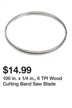Harbor Freight Tools 100 in. x 1/4 in., 6 TPI Wood Cutting Band Saw Blade offer