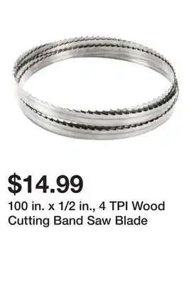 Harbor Freight Tools 100 in. x 1/2 in., 4 TPI Wood Cutting Band Saw Blade offer