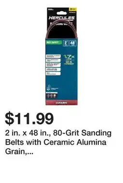 Harbor Freight Tools 2 in. x 48 in., 80-Grit Sanding Belts with Ceramic Alumina Grain, 2-Pack offer