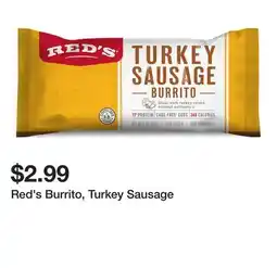 Wegmans Red's Burrito, Turkey Sausage offer