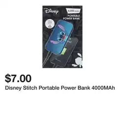 Five Below Disney Stitch Portable Power Bank 4000MAh offer