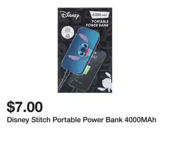 Five Below Disney Stitch Portable Power Bank 4000MAh offer