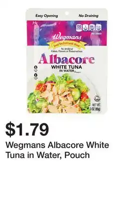 Wegmans Wegmans Albacore White Tuna in Water, Pouch offer