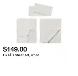 Ikea DYTÅG Sheet set, white offer