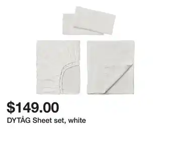 Ikea DYTÅG Sheet set, white offer
