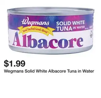 Wegmans Wegmans Solid White Albacore Tuna in Water offer