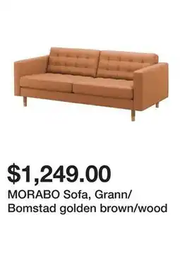 Ikea MORABO Sofa, Grann/Bomstad golden brown/wood offer