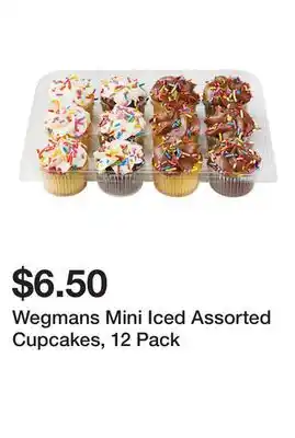 Wegmans Wegmans Mini Iced Assorted Cupcakes, 12 Pack offer