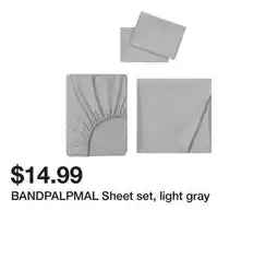 Ikea BANDPALPMAL Sheet set, light gray offer
