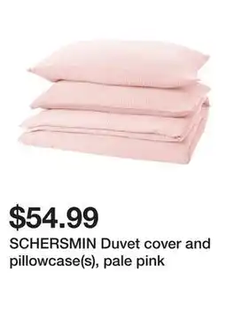 Ikea SCHERSMIN Duvet cover and pillowcase(s), pale pink offer