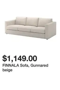 Ikea FINNALA Sofa, Gunnared beige offer