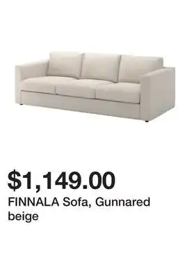 Ikea FINNALA Sofa, Gunnared beige offer
