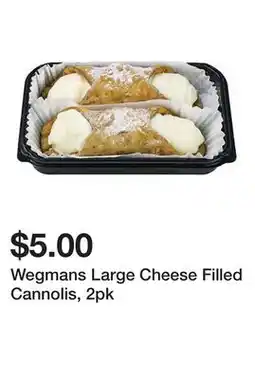 Wegmans Wegmans Large Cheese Filled Cannolis, 2pk offer