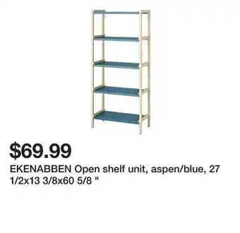 Ikea EKENABBEN Open shelf unit, aspen/blue, 27 1/2x13 3/8x60 5/8 offer