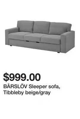 Ikea BÅRSLÖV Sleeper sofa, Tibbleby beige/gray offer