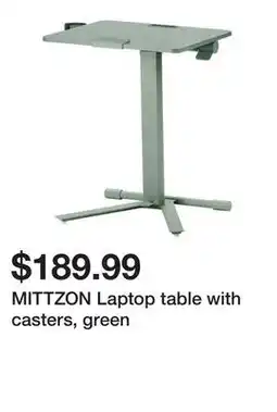 Ikea MITTZON Laptop table with casters, green offer