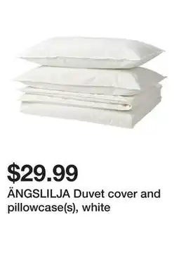 Ikea ÄNGSLILJA Duvet cover and pillowcase(s), white offer
