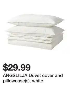 Ikea ÄNGSLILJA Duvet cover and pillowcase(s), white offer