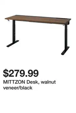 Ikea MITTZON Desk, walnut veneer/black offer