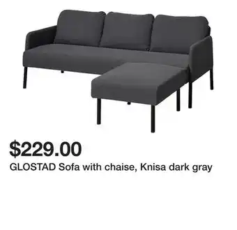 Ikea GLOSTAD Sofa with chaise, Knisa dark gray offer