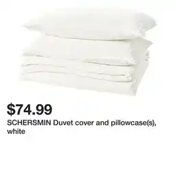Ikea SCHERSMIN Duvet cover and pillowcase(s), white offer