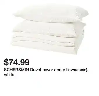 Ikea SCHERSMIN Duvet cover and pillowcase(s), white offer