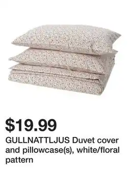Ikea GULLNATTLJUS Duvet cover and pillowcase(s), white/floral pattern offer