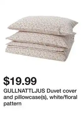 Ikea GULLNATTLJUS Duvet cover and pillowcase(s), white/floral pattern offer