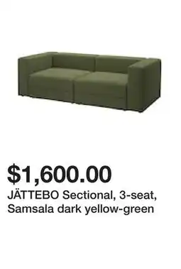 Ikea JÄTTEBO Sectional, 3-seat, Samsala dark yellow-green offer